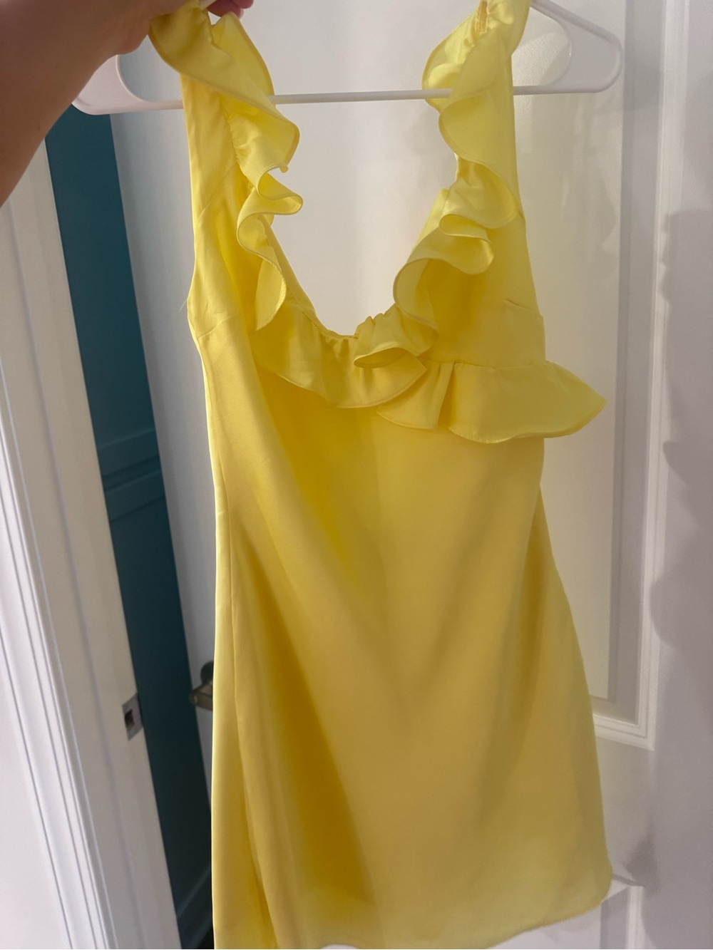 House of CB Yellow Ruffle Mini Dress